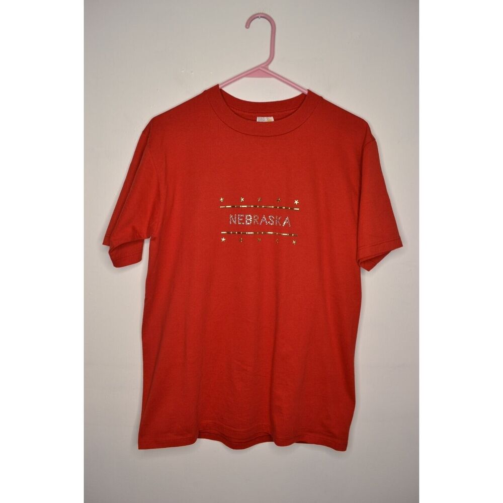 Nebraska Women's Medium Red Short Sleeve Embellished T-Shirt